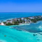 Caye Caulker Belize Barrier Reef aerial